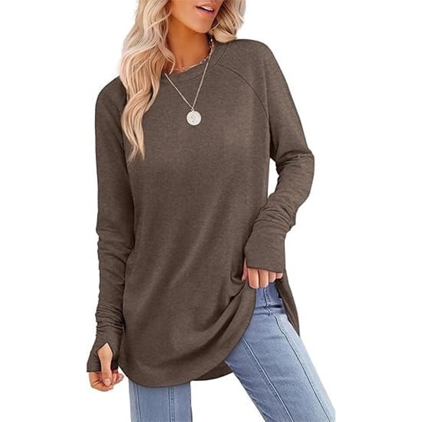 Women's Thumbhole Round Neck Long Sleeve