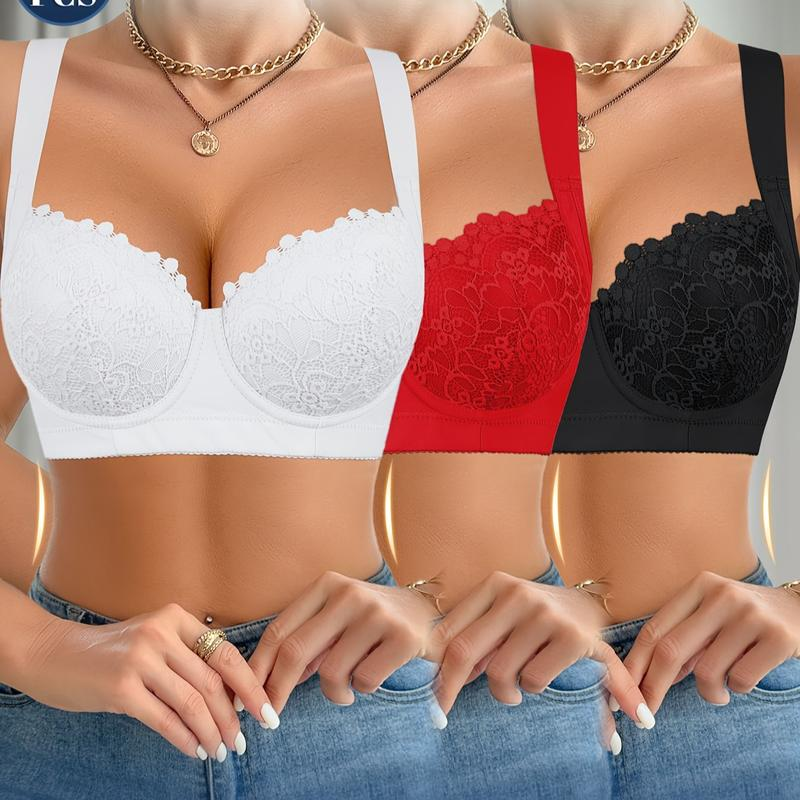 3-Piece Women's Sexy Lace Bra