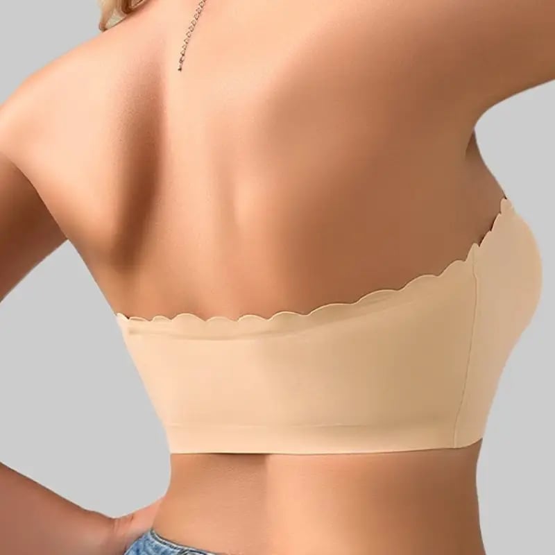 Seamless Front Closure Strapless Bandeau Bra
