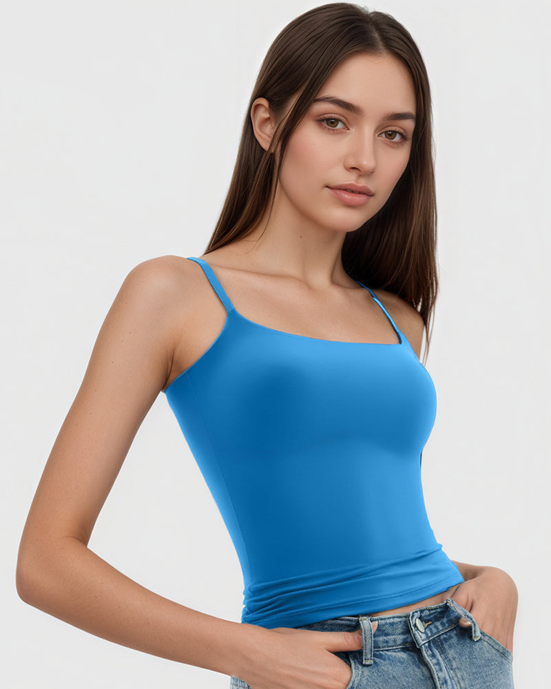 Minimalist Slim Tank Top – Square Neck & Adjustable Straps