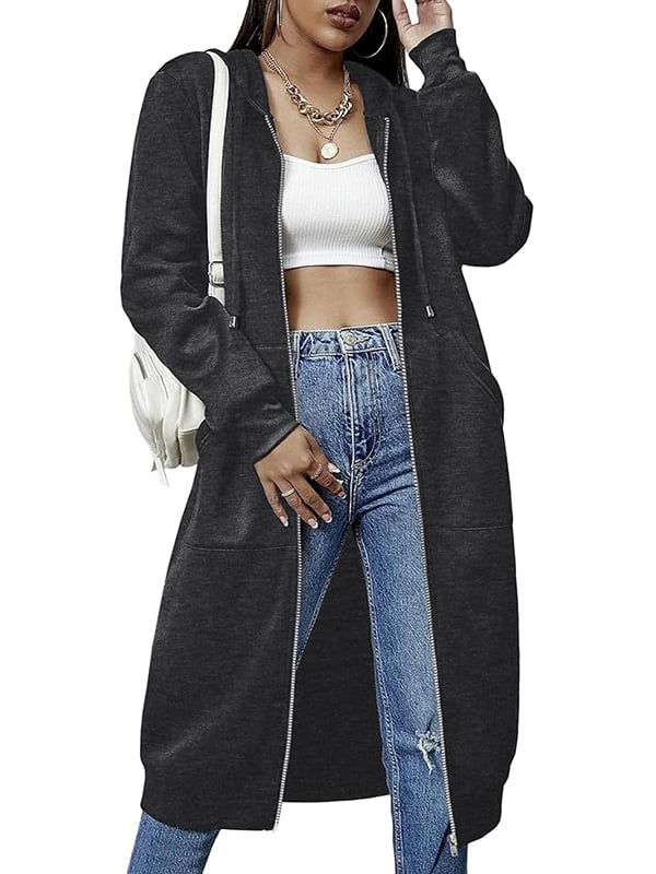 Women Casual Zip up Fleece Hoodies