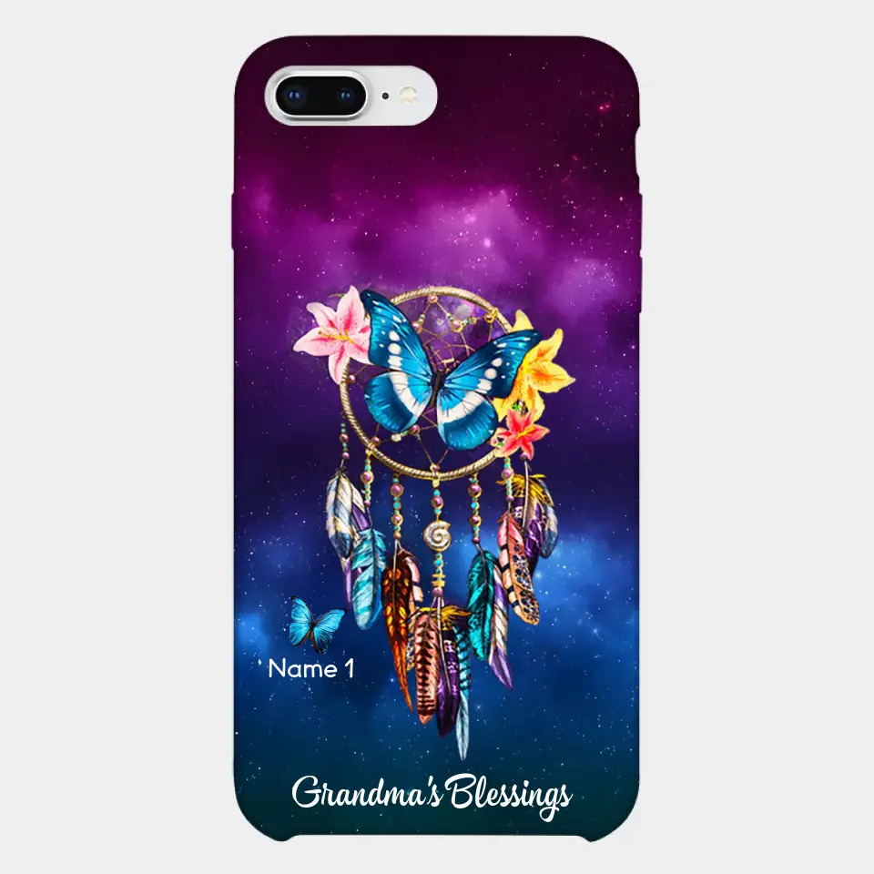 Butterfly Dreamcatcher Grandma's Blessings Nana Mommy Personalized Phone case
