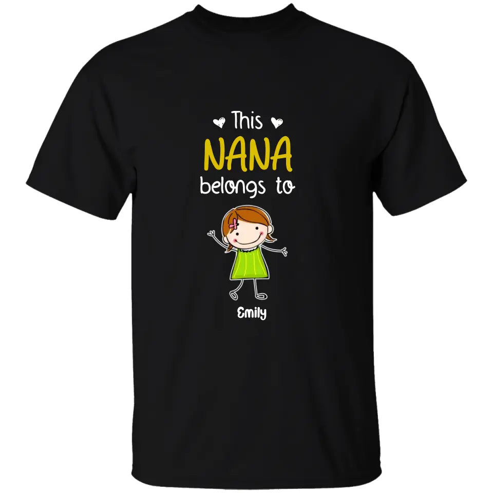 Personalized clothing for grandparents, with the children's patterns and names by their side