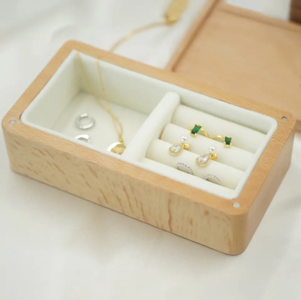 Travel Case Custom Name - Personalized Custom Wood Jewelry Box - Gift For Mom, Grandma, Family Members