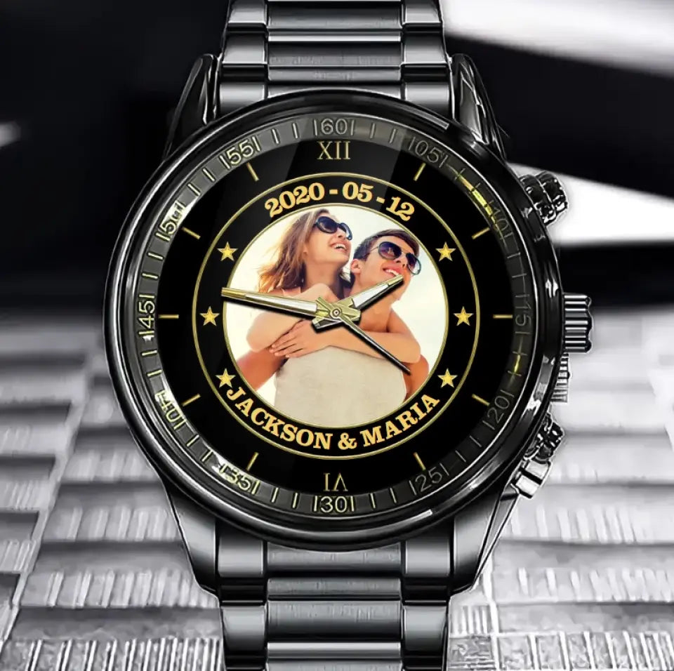 Personalized Upload Your Photo Custom Title & Name Watch Printed