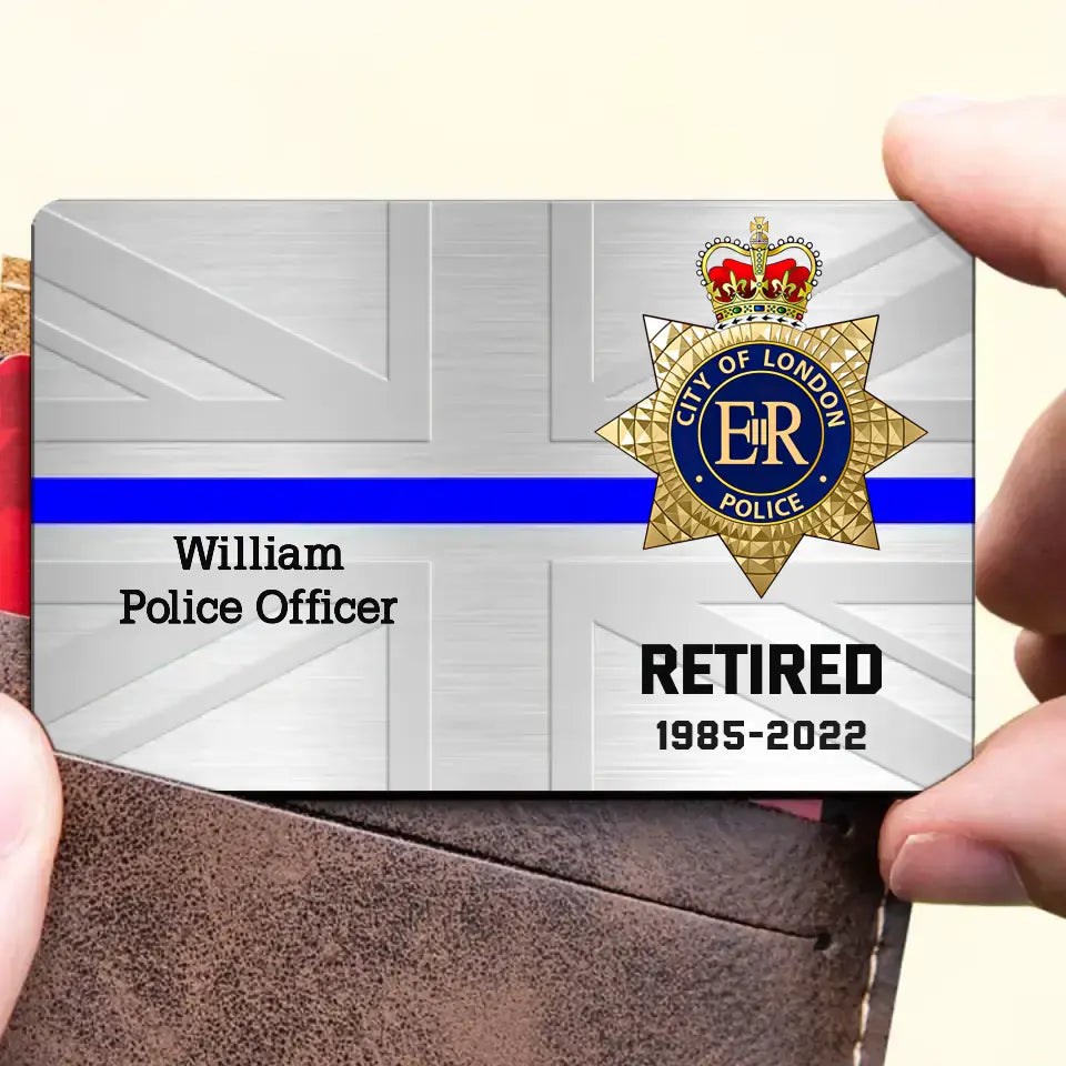 Personalized UK Veteran/Police/Firefighter Wallet Card Printed