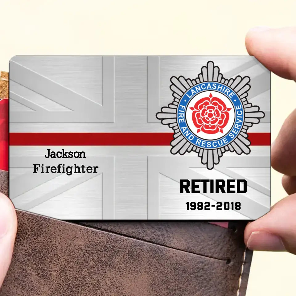 Personalized UK Veteran/Police/Firefighter Wallet Card Printed