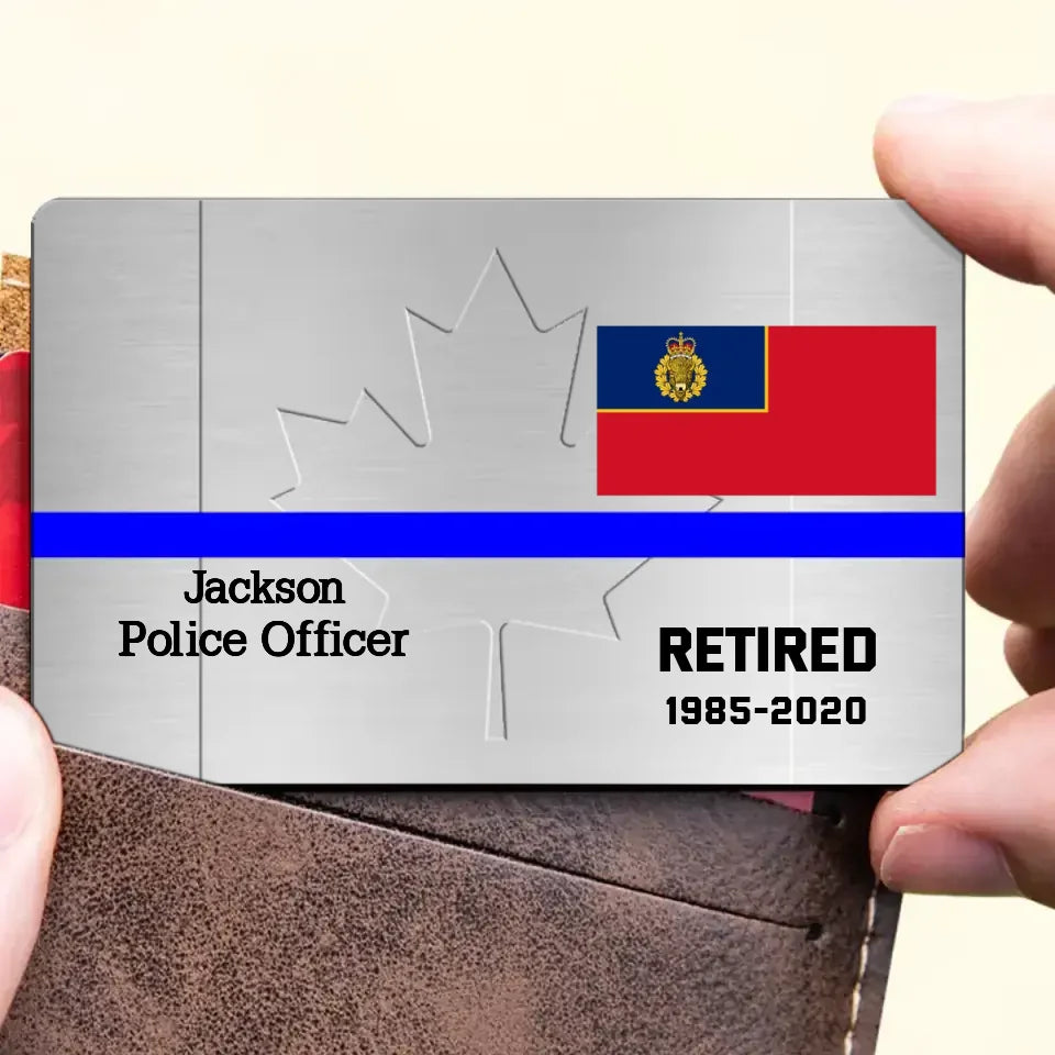 Personalized Canadian Veteran/Police/Firefighter Wallet Card Printed