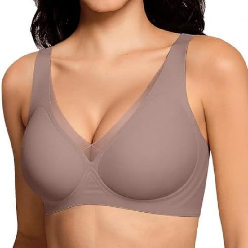 Deep V-Mesh Wireless Seamless Women's Bra