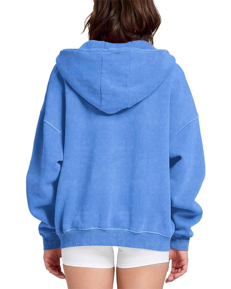 Oversized Unisex Acid Wash Zip Hoodie
