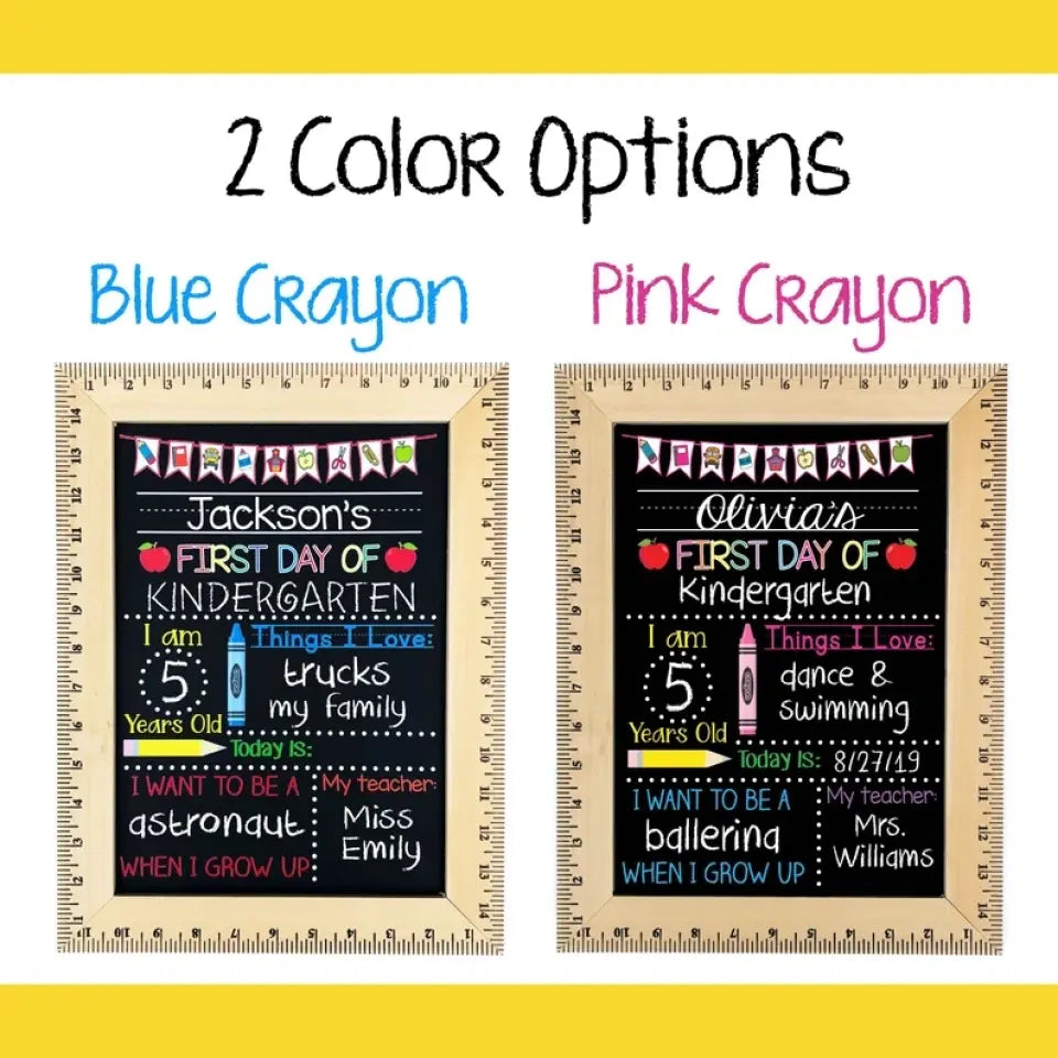 First Day of School Sign, First Day of Kindergarten Sign, 1st Day of Preschool, Back to School Chalkboard, Reusable, First and Last Day Sign