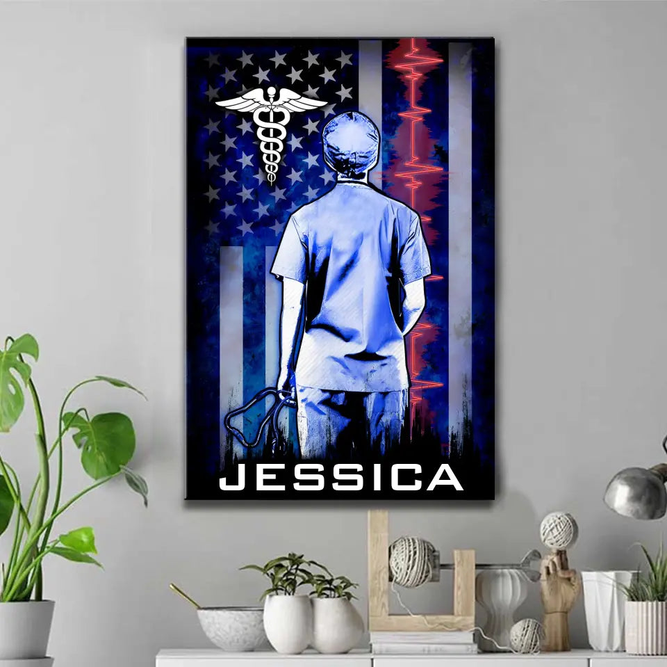 Nurse Suit Flag Personalized Print
