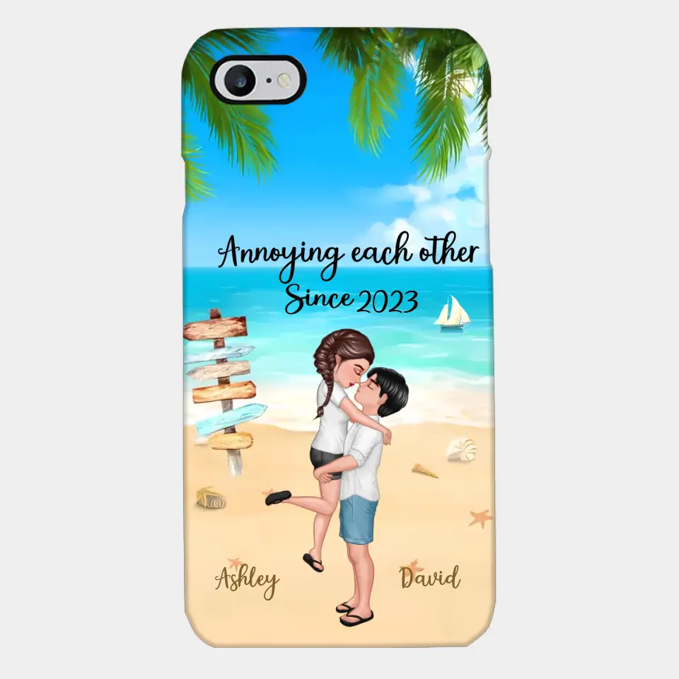 Doll Couple Hugging Kissing On The Beach Personalized Phone Case
