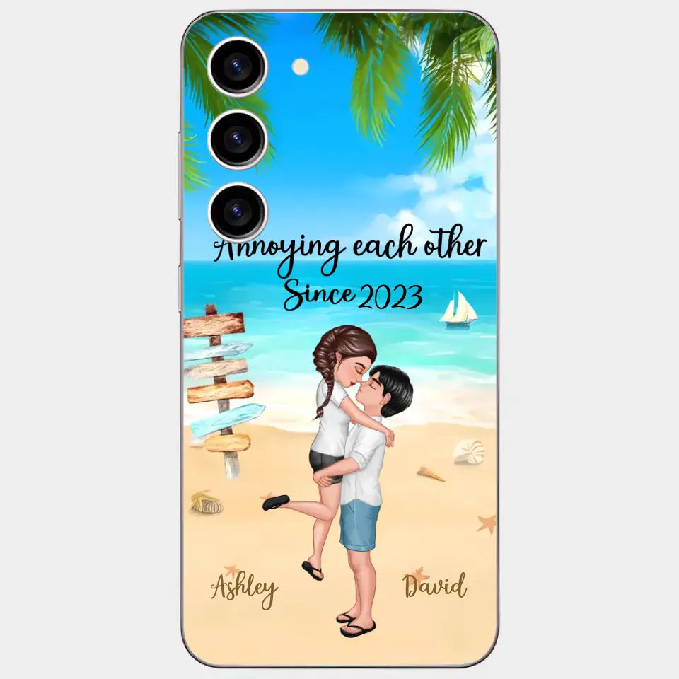 Doll Couple Hugging Kissing On The Beach Personalized Phone Case