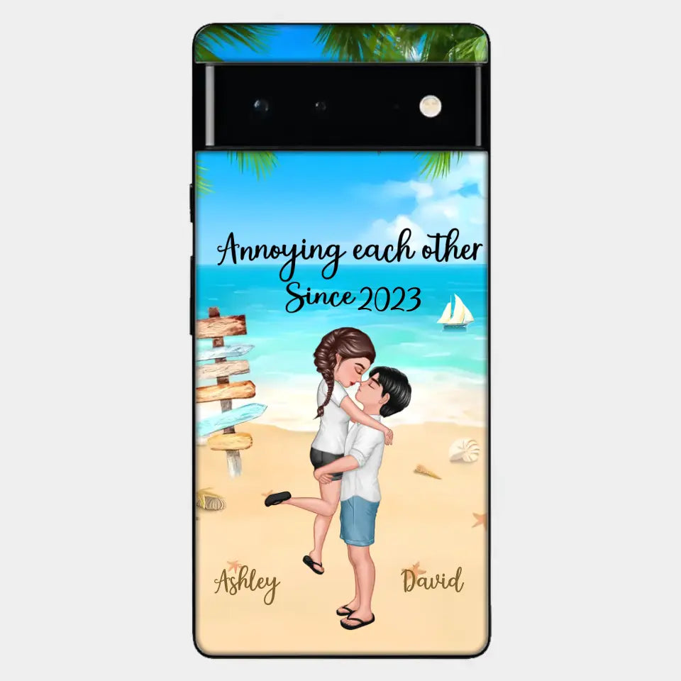 Doll Couple Hugging Kissing On The Beach Personalized Phone Case