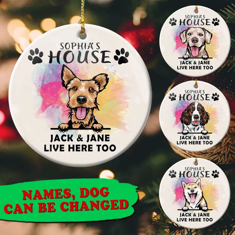 Personalized Dog ang Family Circle Ornament