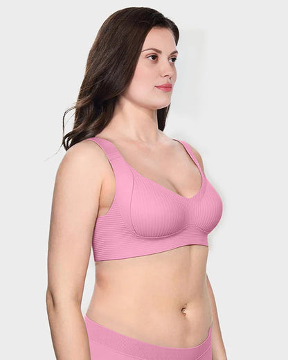 ️Women's Ribbed Push Up Adjustable Wireless Bra
