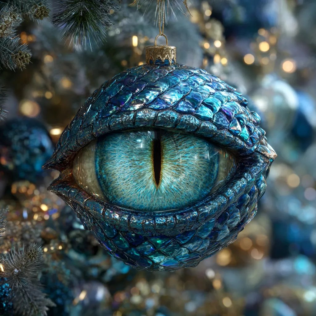 🔥 ✨ Enchanted Dragon Eye Ornament – A Magical Touch for Your Holiday Tree✨