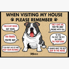 Visiting My House Please Remember, Paillasson personnalisé, Cadeau personnalisé pour les amoureux des chiens
