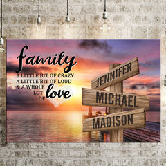 A Little Whole Lot of Love Multi-Names - Cadeau pour la famille, Canva horizontale personnalisée