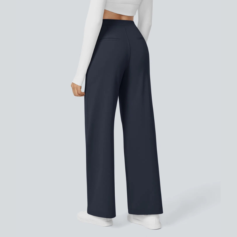 High-Waist Straight-Leg Work Pants Set