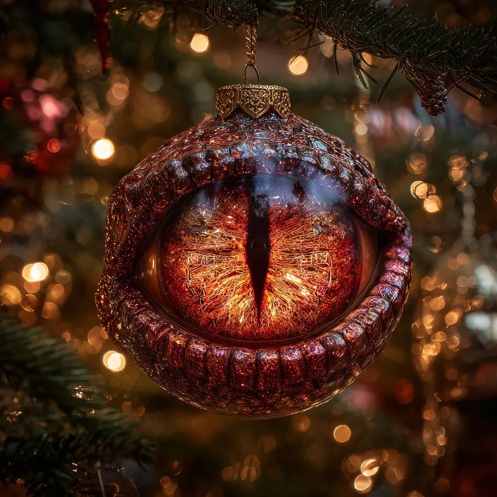 🔥 ✨ Enchanted Dragon Eye Ornament – A Magical Touch for Your Holiday Tree✨