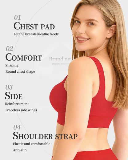 Wide Shoulder Strap Wireless T-Shirt Bra