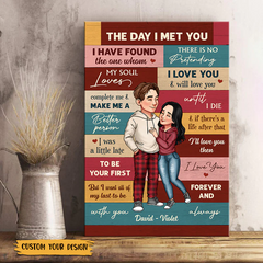 The Day I Met You - Personalized Canvas - Best Gift For Couple, For Valentine