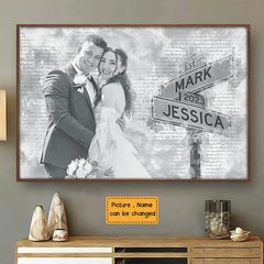 Photo personnalisée J'ai besoin de toi parce que je t'aime - Affiche horizontale personnalisée personnalisée pour couple - Cadeau pour mari femme, anniversaire