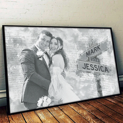 Photo personnalisée J'ai besoin de toi parce que je t'aime - Affiche horizontale personnalisée personnalisée pour couple - Cadeau pour mari femme, anniversaire