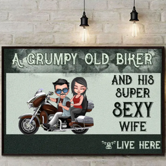 Custom Personalized Couple Riding Custom Poster/Canvas-Gift Idea For Couple/ Biker