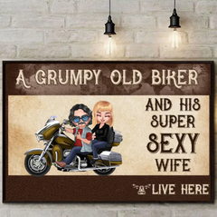 Custom Personalized Couple Riding Custom Poster/Canvas-Gift Idea For Couple/ Biker