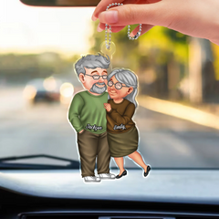 Arm In Arm Couple - Anniversary Gift For Couples - Personalized Acrylic Car Hanger