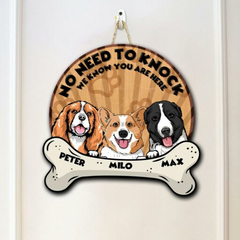 Dog Door Sign Customizable Shaped Wooden Sign for Your Pet