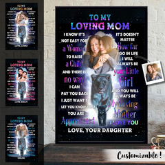 Lion Mom To My Loving Mom - Toile photo personnalisée - Cadeau pour maman