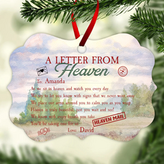 Une lettre du ciel à vous - Ornement personnalisé - Cadeau commémoratif pour la famille