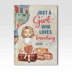 Just A Girl Who Loves Traveling - Couverture de passeport personnalisée, titulaire du passeport - Cadeau pour Bestie
