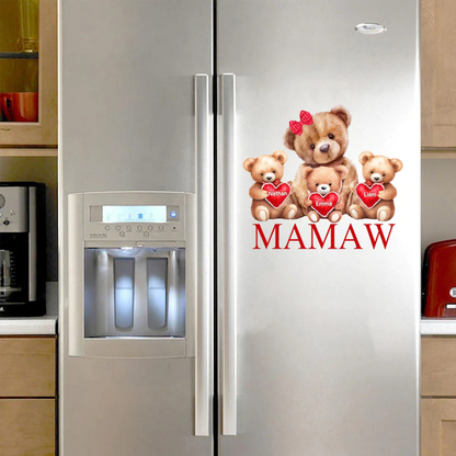 Mama Bear With Cute Little Bear Kids Personalized Decal Gift For Mom/ Grandma