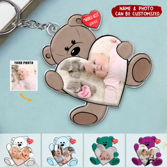 You're Doing Great Bear Hug - Personalized Photo Acrylic Keychain, Loving Gift For Mom, Nana