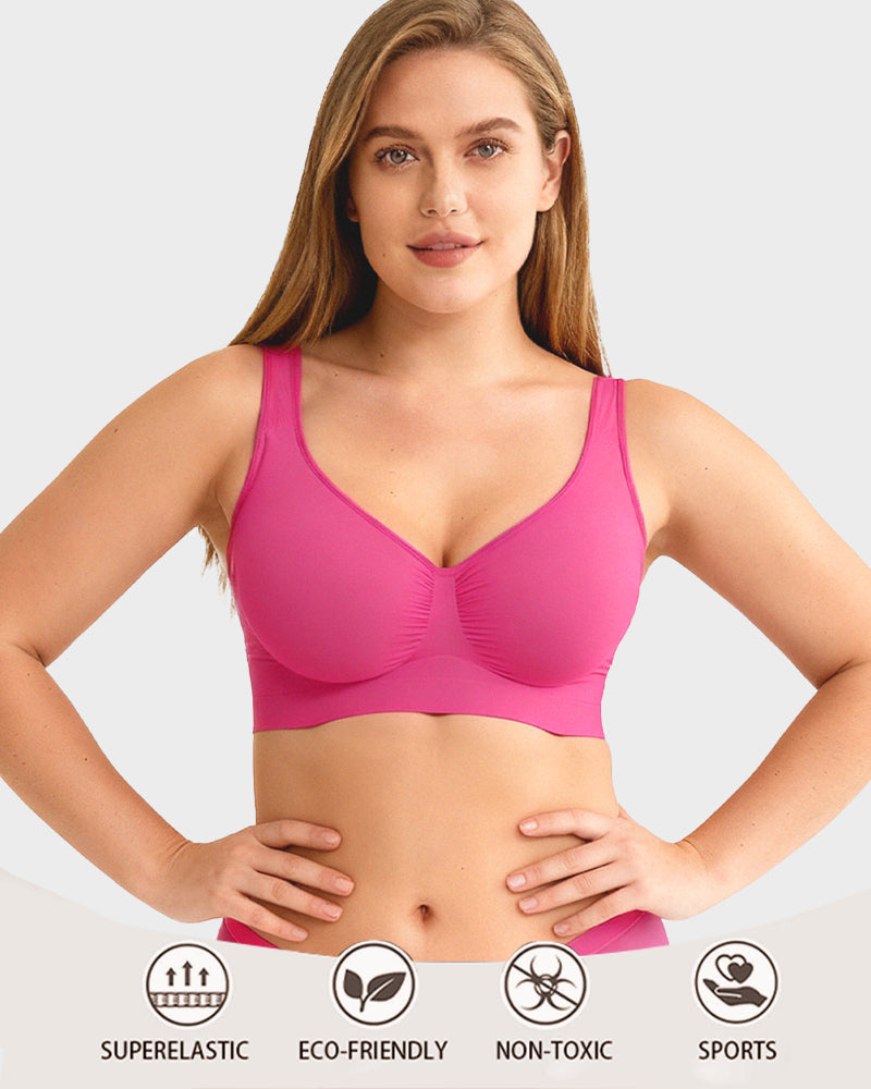 Wide Shoulder Strap Wireless T-Shirt Bra