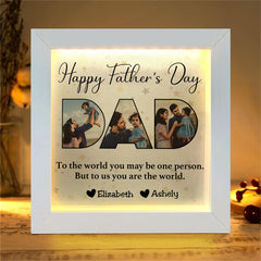 Father - To Me You Are The World - Personalized Light Shadow Box