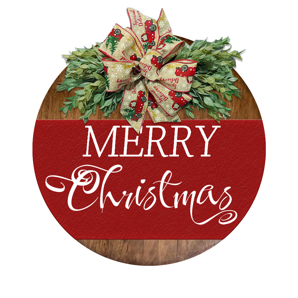 Holiday Elegance - Personalized Christmas Door Wreath Sign