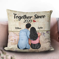 Ensemble depuis... Oreiller personnalisé pour couple, cadeau de Saint-Valentin pour les couples, mari, femme, parents, amoureux