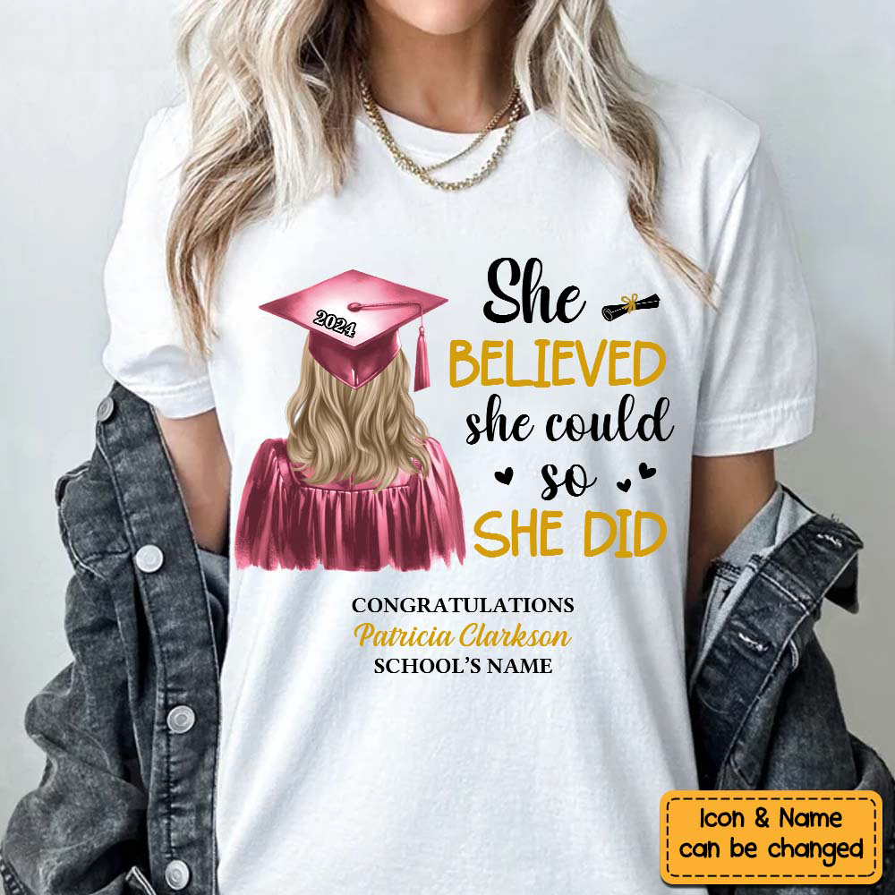 Personalized Gift For Daughter She Did It Graduation Shirt - Hoodie - Sweatshirt