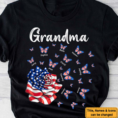 4th of July Personalized Gift For Grandma Patriot Rose Shirt - Hoodie - Sweatshirt