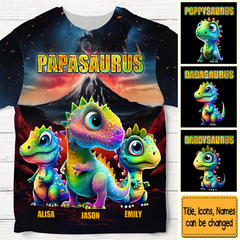 Gift For Grandpa Papasaurus All-over Print T Shirt