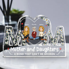 Mother & Children A Bond That Can't Be Broken - Personalized Mom Shaped Acrylic Plaque