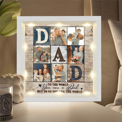 Personalized Light Shadow Box - To the world you are a Dad