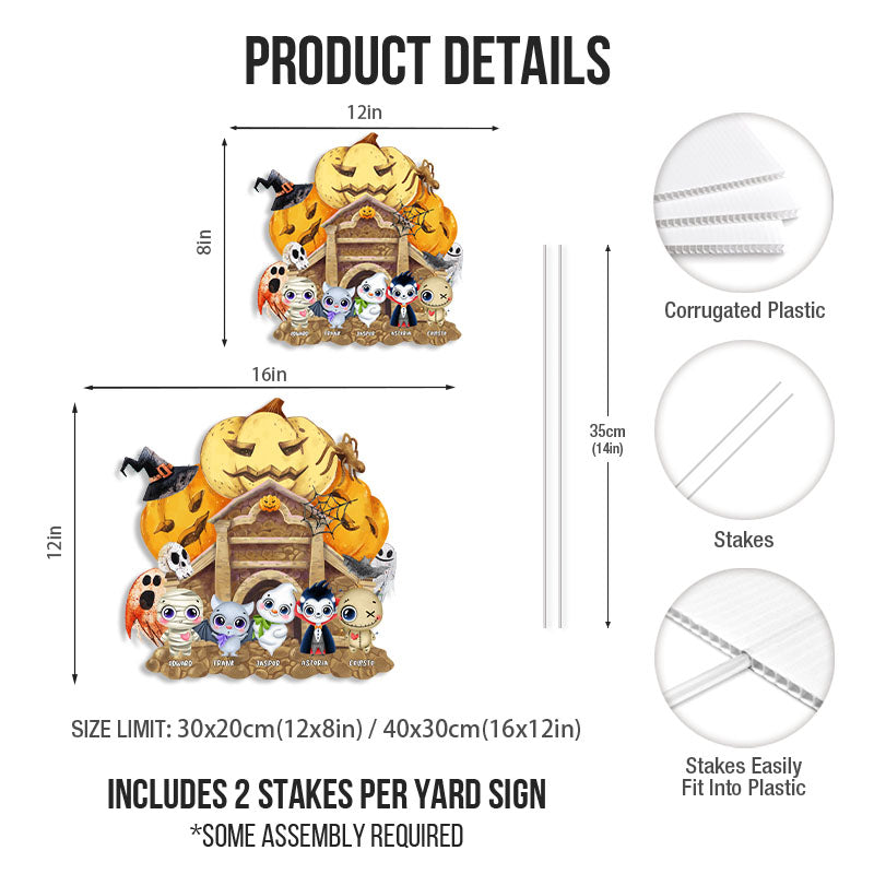 Pumpkin Head Cute Decor - Personalized Customized Yard Sign - Halloween Gift For Friend - Outdoor Decoration