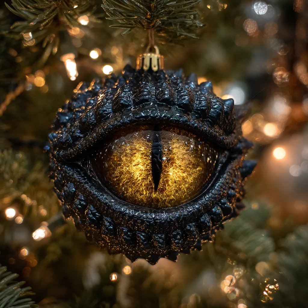 🔥 ✨ Enchanted Dragon Eye Ornament – A Magical Touch for Your Holiday Tree✨